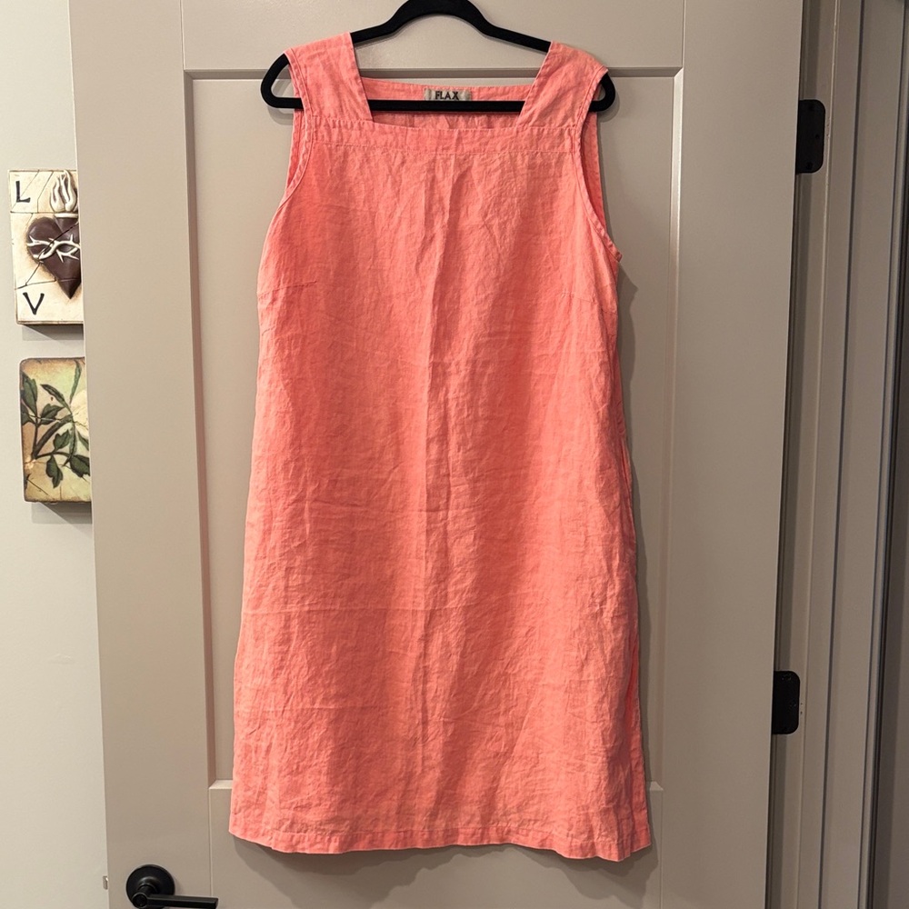 Flax sz M midi, pockets, 100% linen